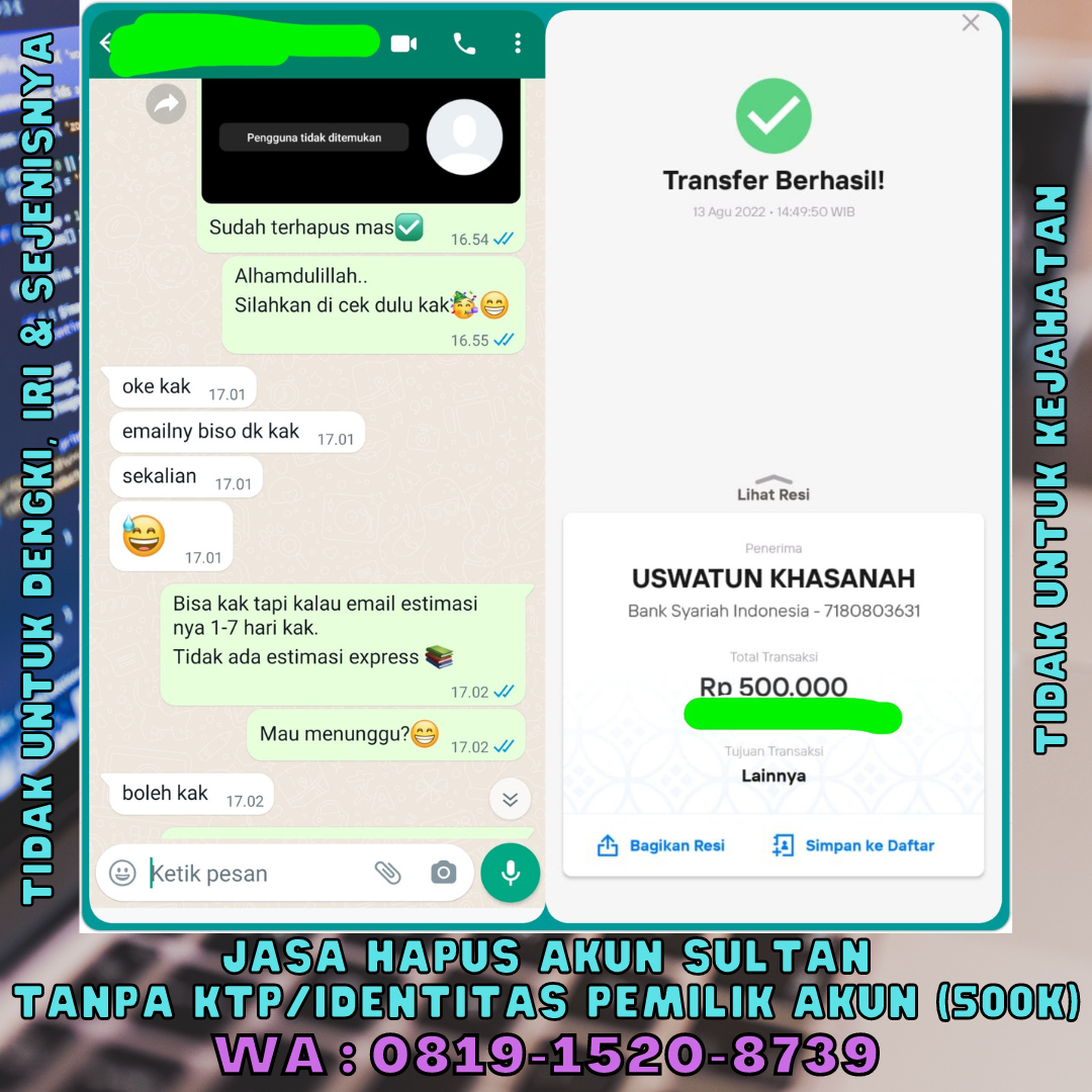 jasa hapus akun Facebook tanpa ktp