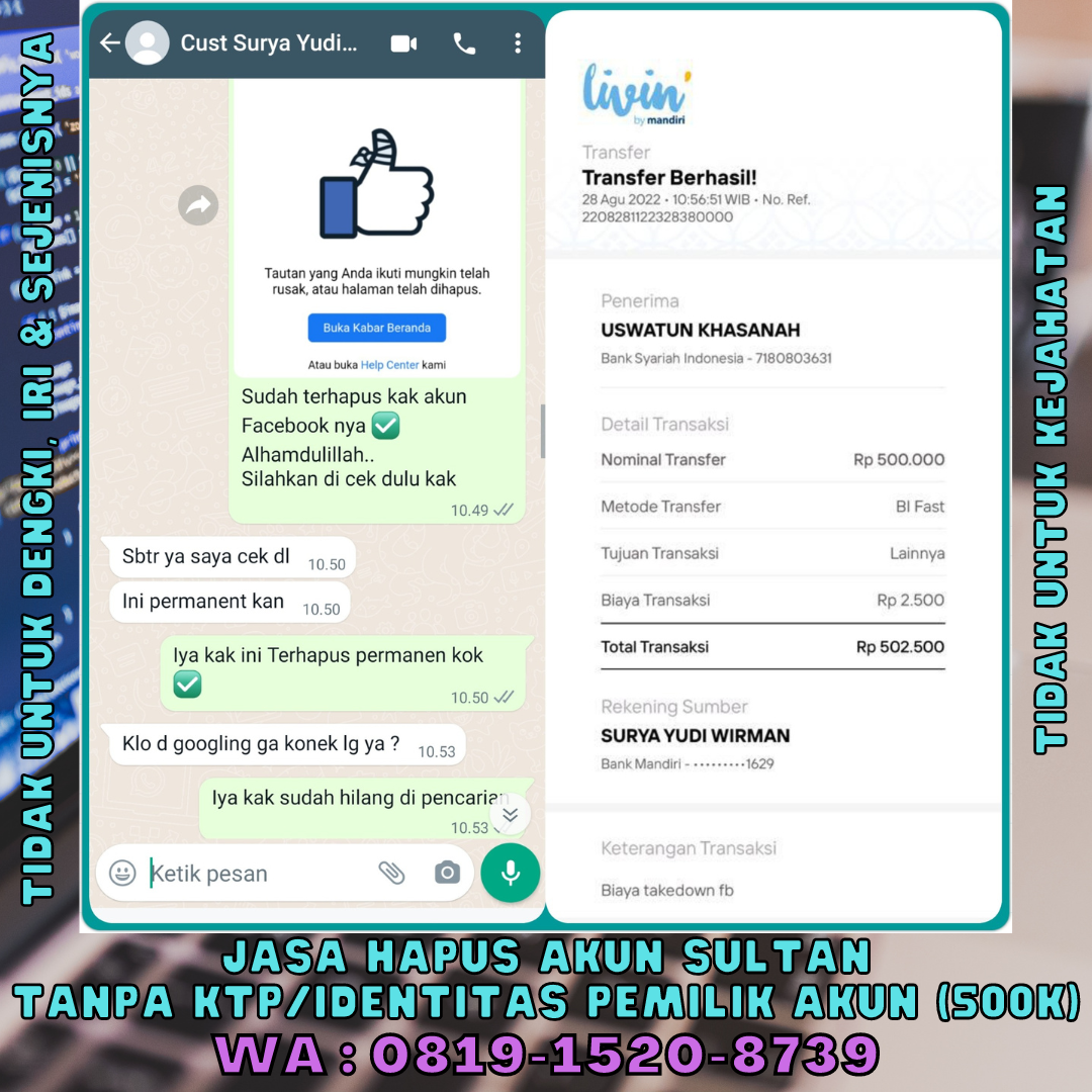jasa hapus akun ig tanpa ktp