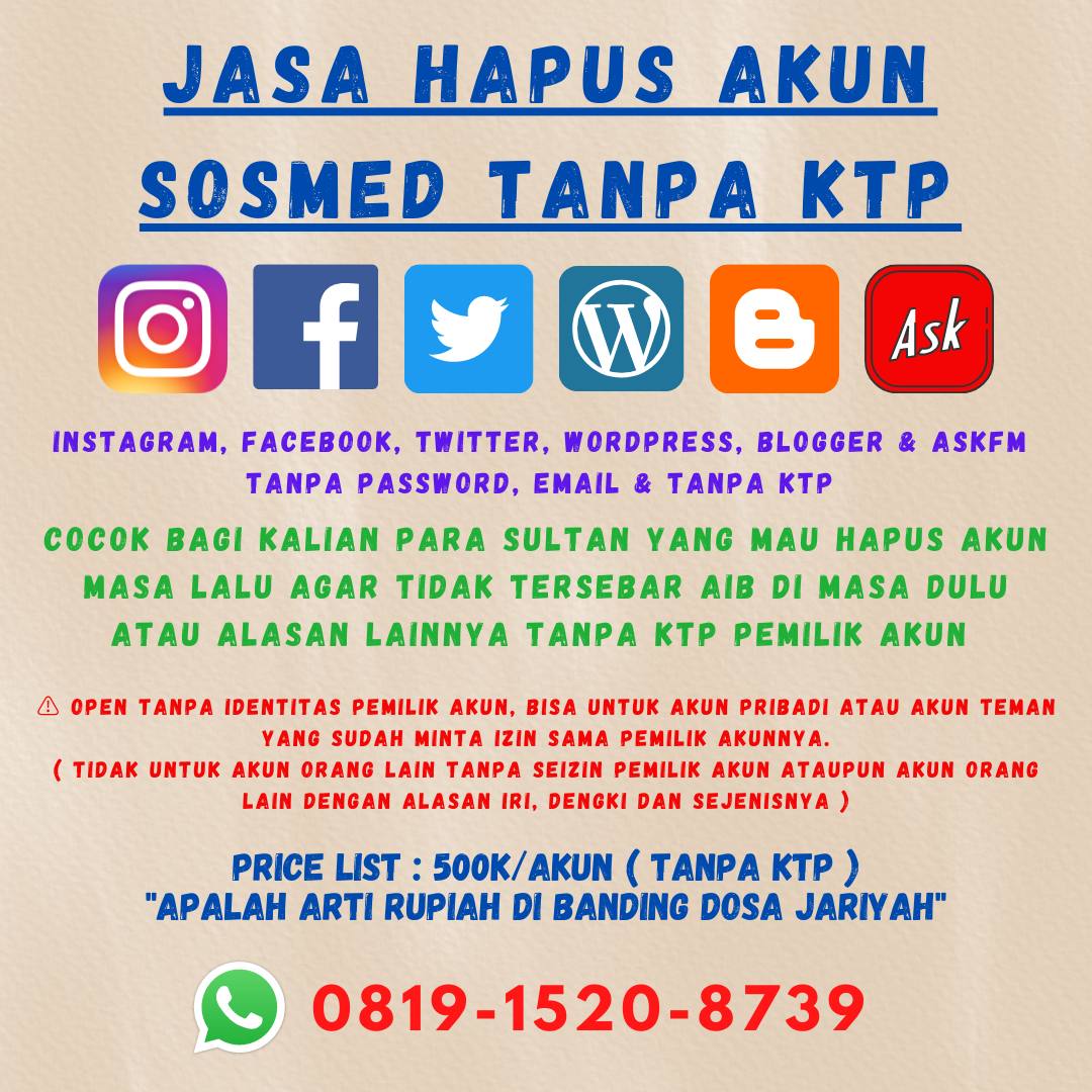 jasa hapus akun tanpa ktp