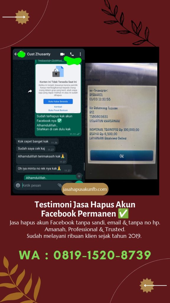 jasa menghapus akun fb