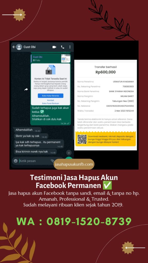 jasa tutup akun facebook