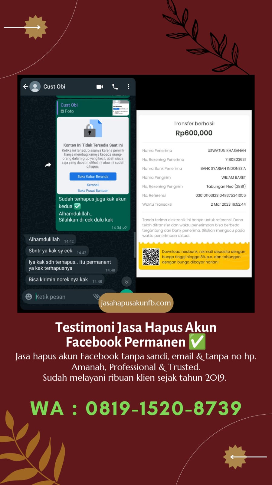 jasa tutup akun facebook