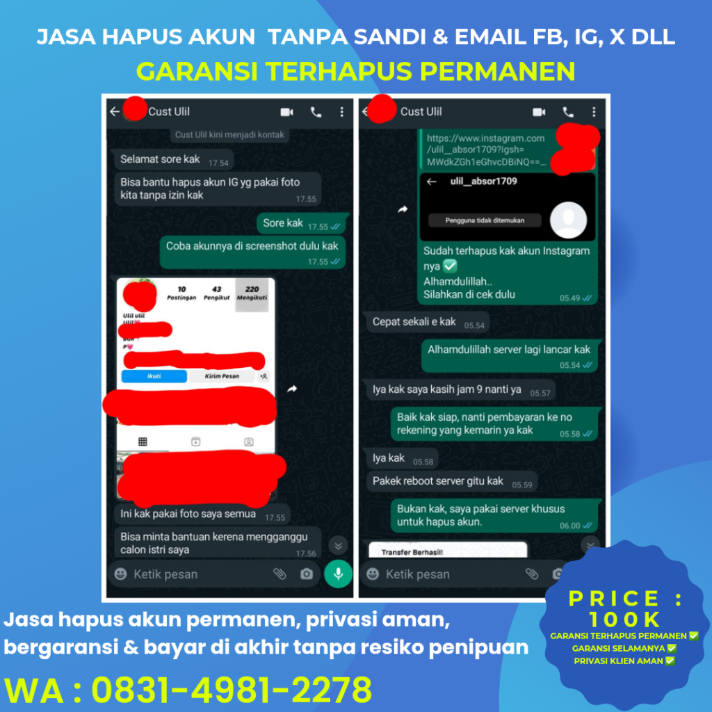 Jasa hapus akun ig