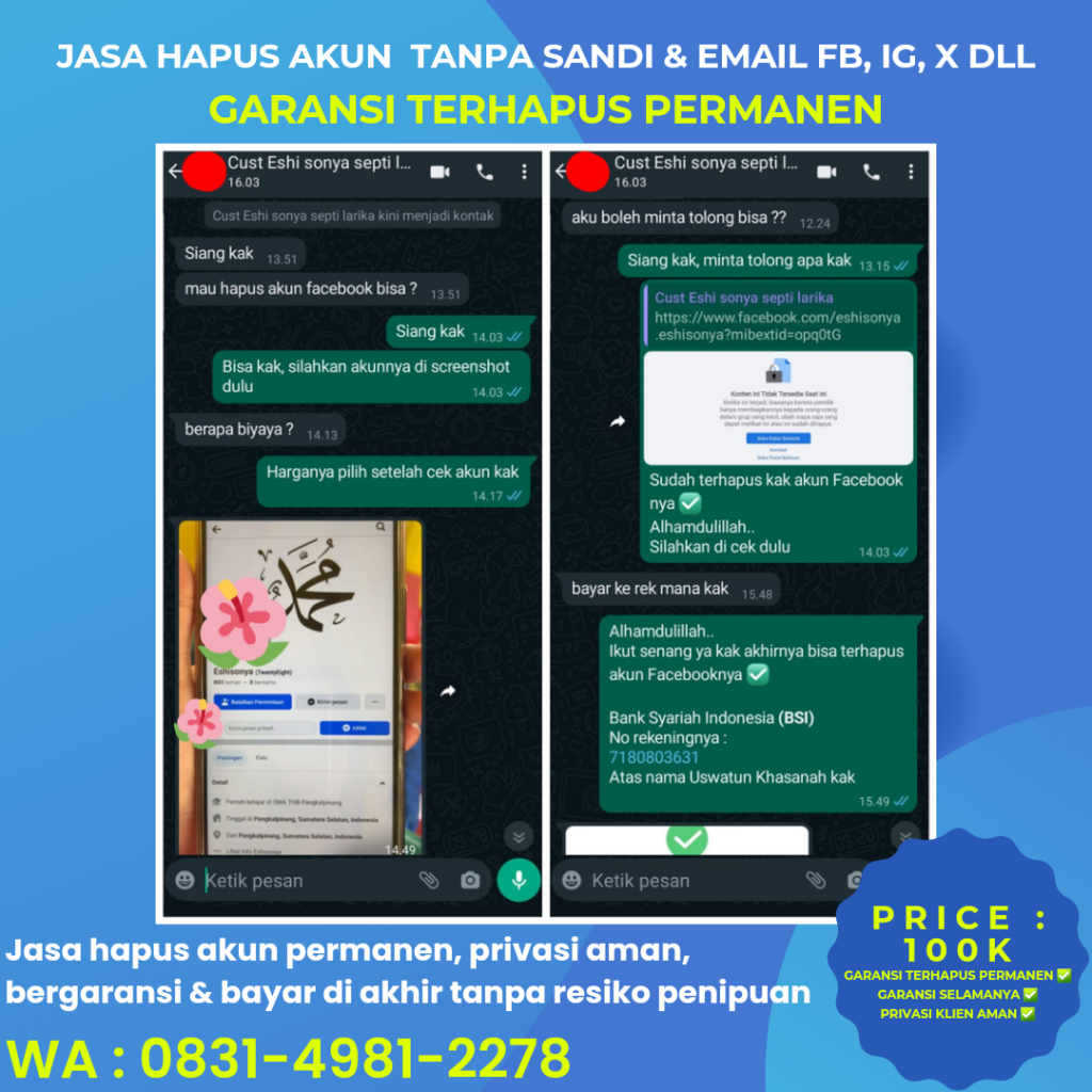 Jasa hapus akun ig