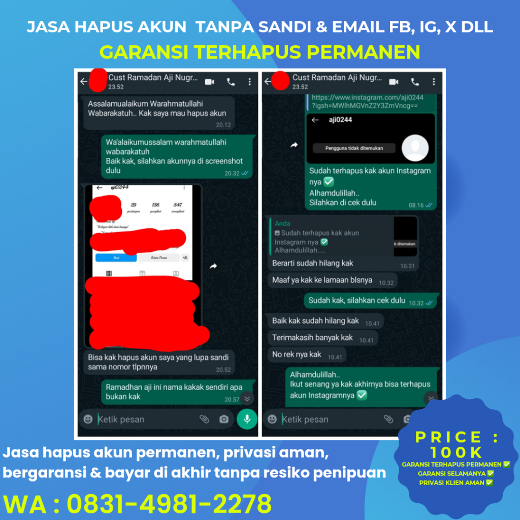 Jasa hapus akun ig