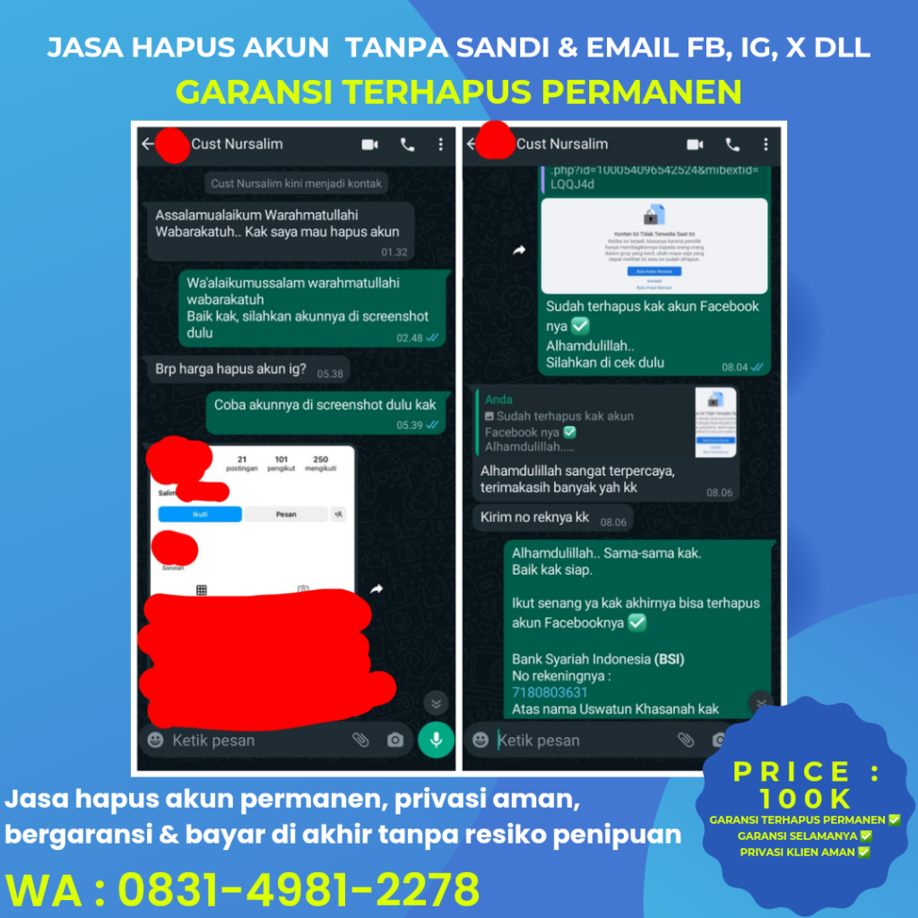 Jasa hapus akun ig