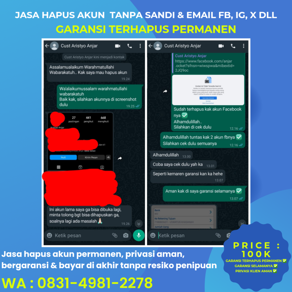 Jasa hapus akun ig
